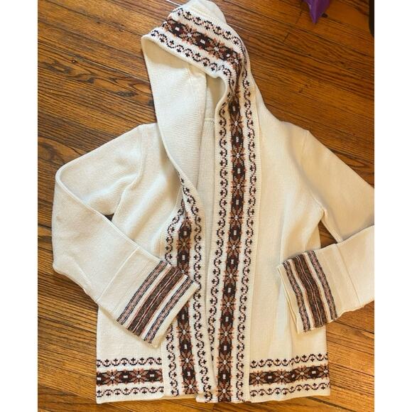Vintage Wool Herald House Cardigan Sweater Women’s Large Cream Aztec - Picture 1 of 7